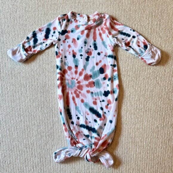 Spearmint Love Angel Dear Bamboo Tie Dye Print Newborn Baby Gown 0-3 Month - Picture 4 of 4